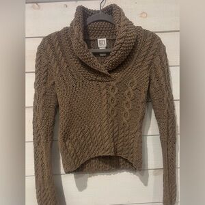 DKNY City Taupe Cowl Neck Sweater in size small petite . Great condition!